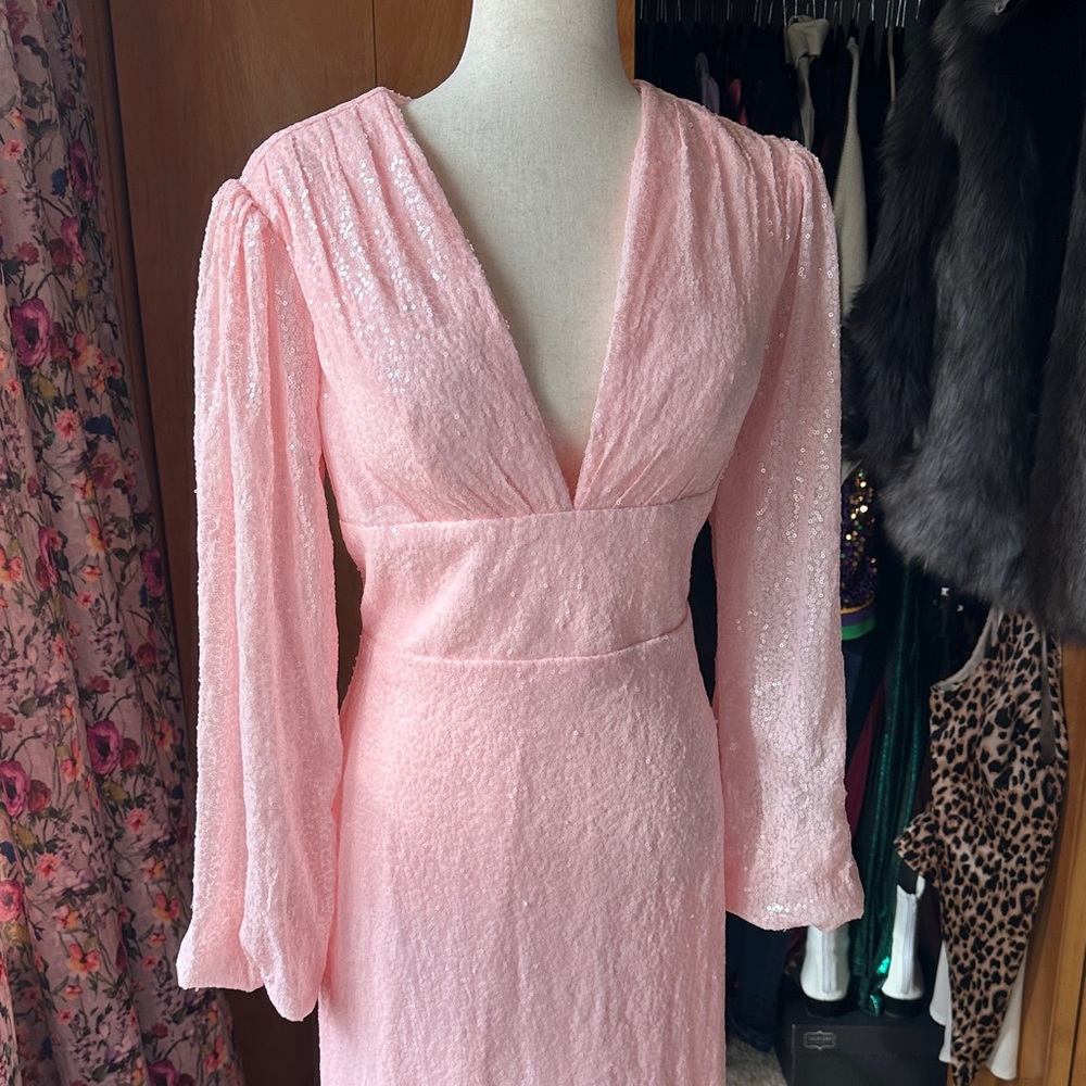 Elegant Pink Sequin Gown